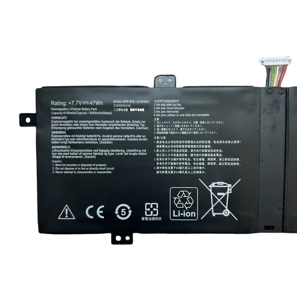 ASUS ZenBook UX431F BX431 S4500F S4500FL U4500F U4500FL Replacement Battery C21N1833 | 7.7V 47Wh