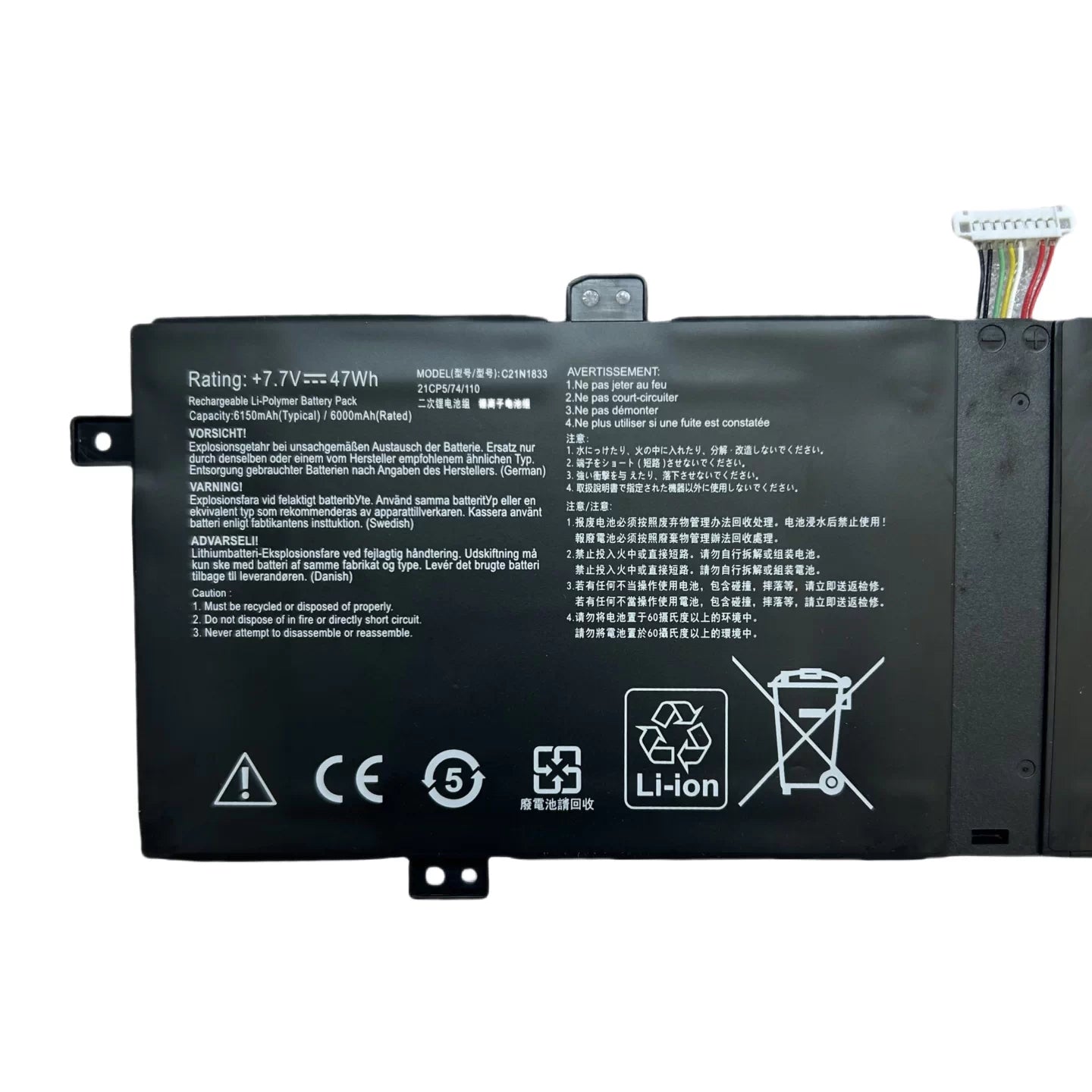 ASUS ZenBook UX431F BX431 S4500F S4500FL U4500F U4500FL Replacement Battery C21N1833 | 7.7V 47Wh