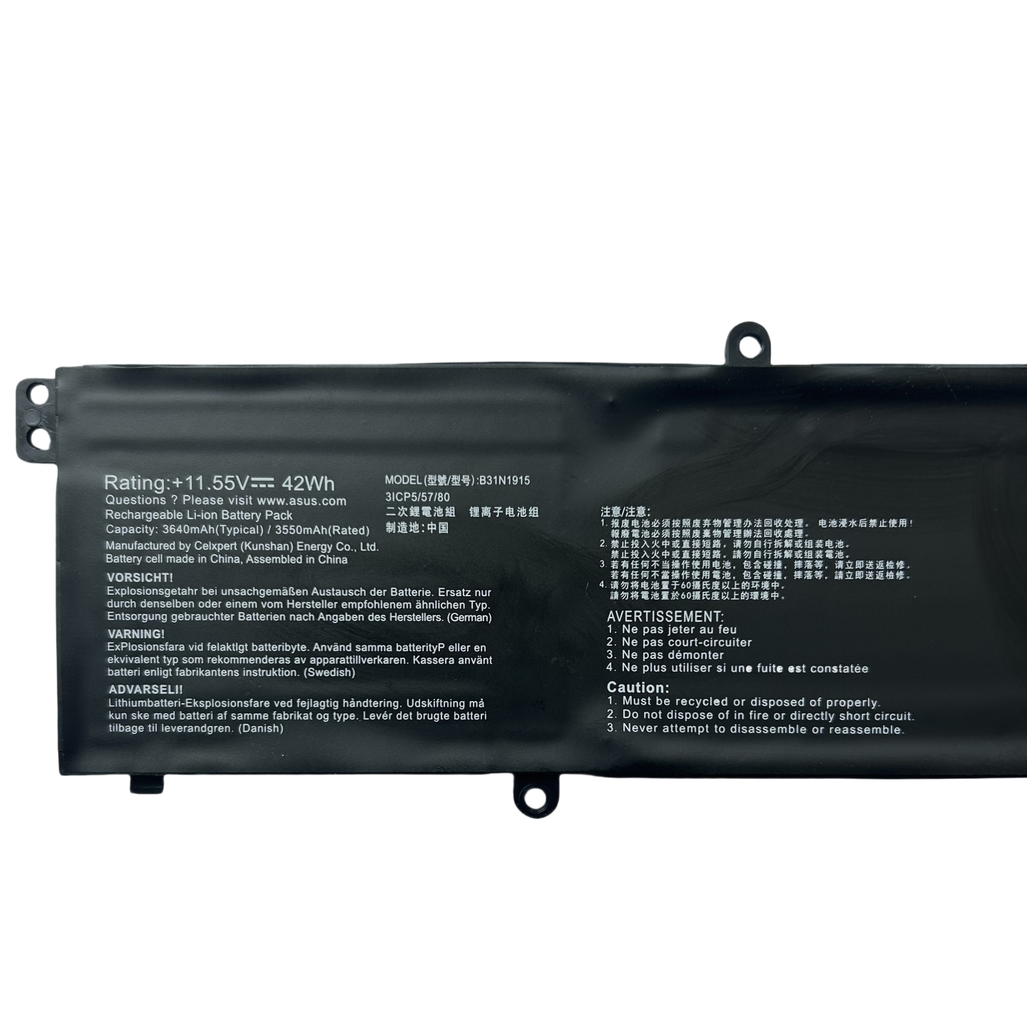 ASUS ExpertBook P1450C P1550C BW450C B1408C Replacement Battery C31N1915 | 11.55V 42Wh