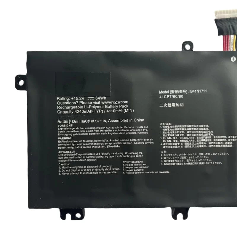 ASUS FX63V FZ63V ZX63V FX503V GL503V GL703V Replacement Battery B41N1711 | 15.2V 64Wh