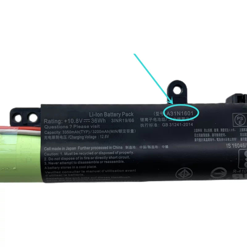 ASUS X541A X541S X541N Replacement Battery A31N1601 | 10.8V 36Wh