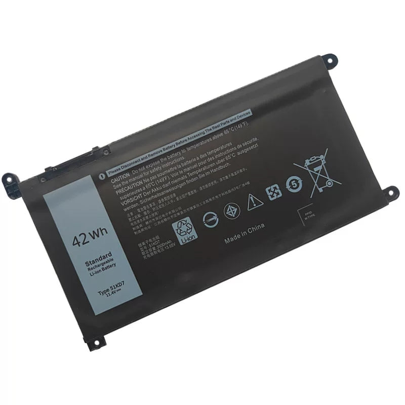 Dell Chromebook 11 3100 3180 5190 2-in-1 14 3400 Replacement Battery 51KD7 | 11.4V 42Wh