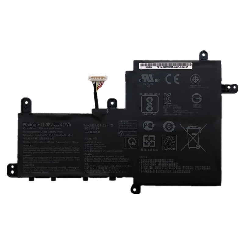 ASUS S5300F S5300U S530U X530F Replacement Battery B31N1729 | 11.52V 42Wh