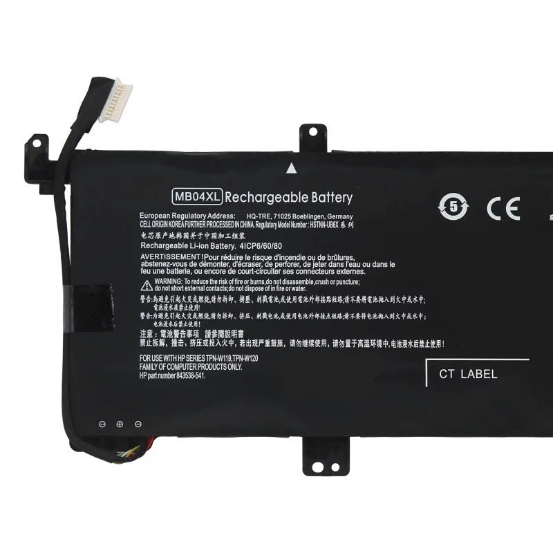 HP Envy Spectre Replacement Battery MB04XL HSTNN-UB6X 844204-850 843538-541 | 15.4V 55.67Wh